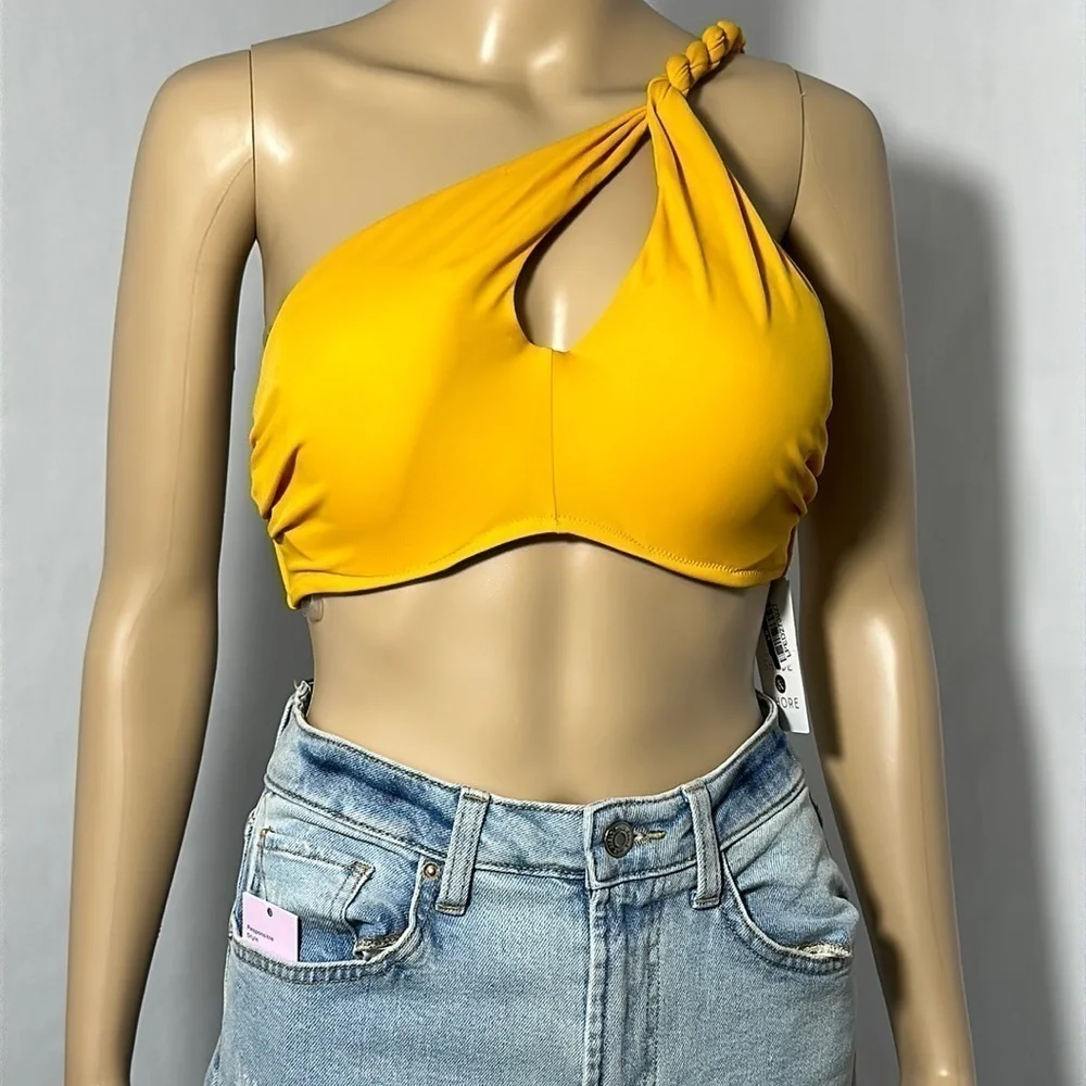 Shade & Shore Braided Yellow Bikini Top Under Wire (005M4L) - Picture 1 of 3